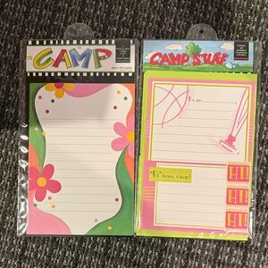 2 Colorful Camp Themed stationary sets.